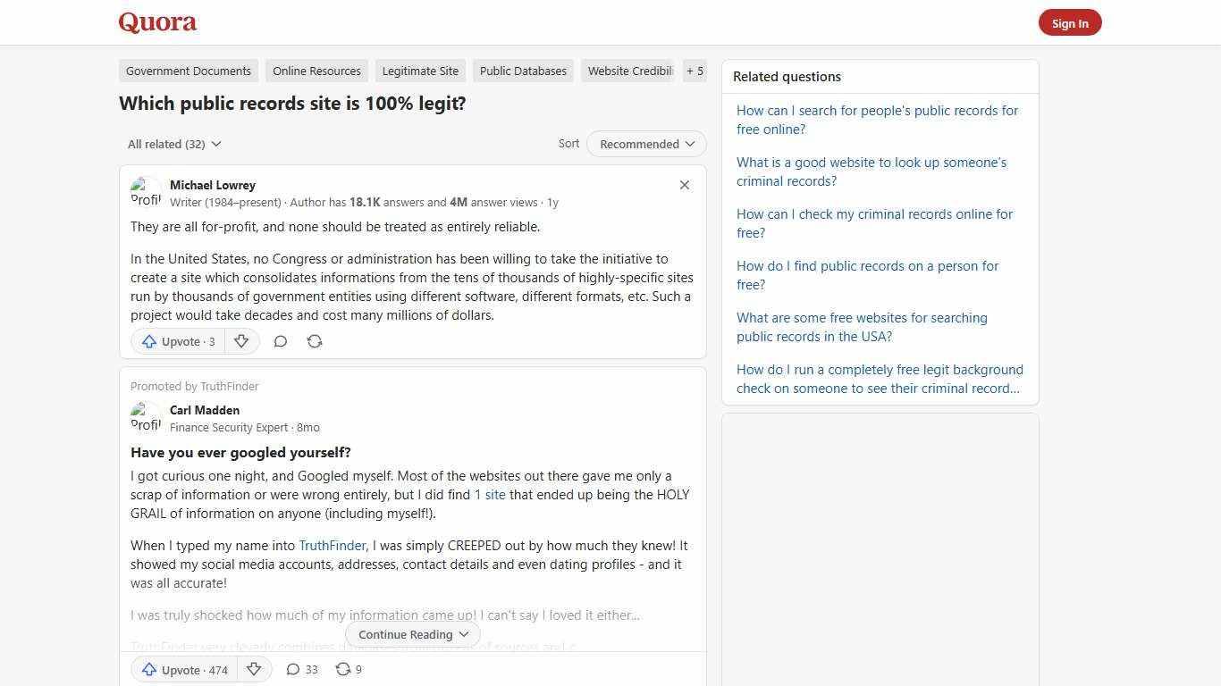 Which public records site is 100% legit? - Quora